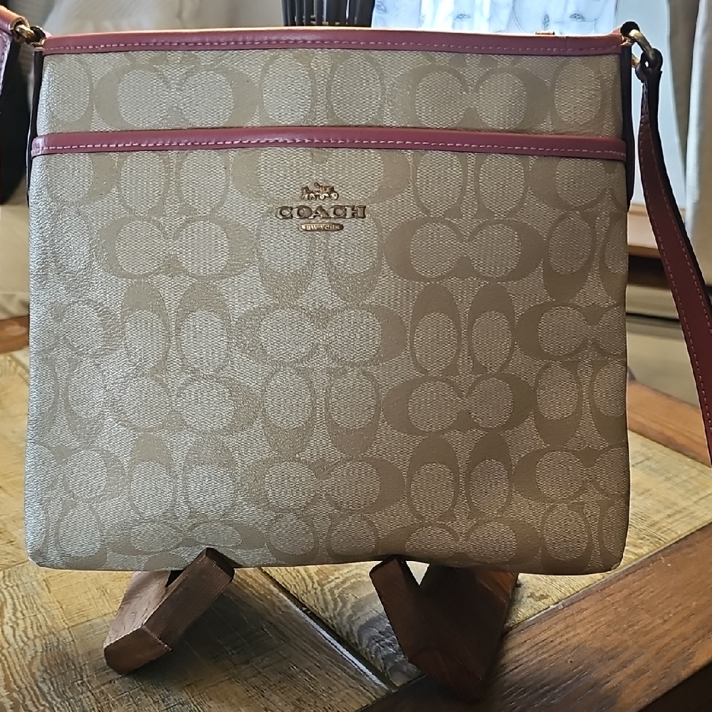 Coach Beige and Pink Crossbody Bag